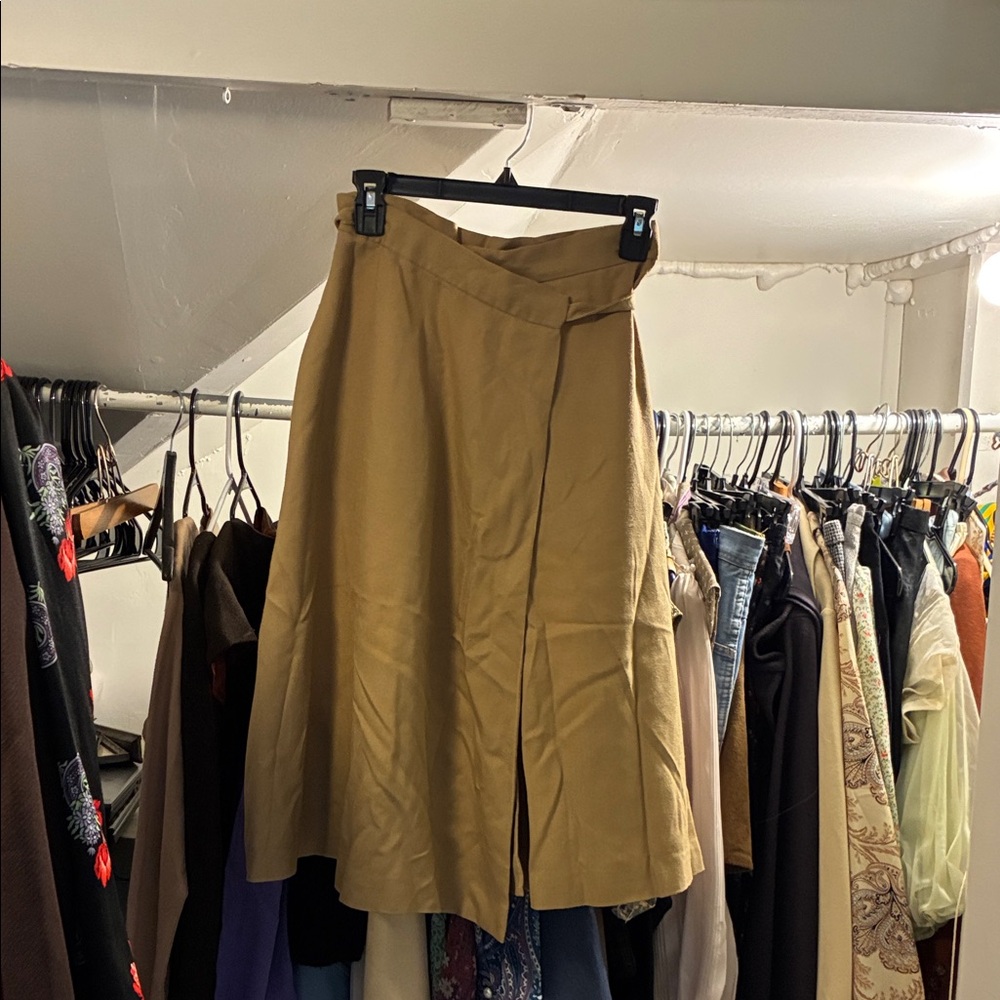 Women's Midi Skirt in Camel Tan